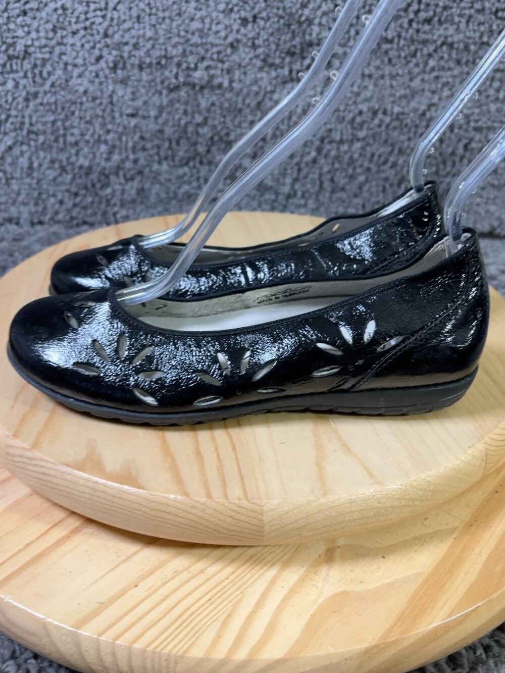 Waldlaufer Shoes Hesima Maya Flats Womens Sz 6 Wide Black Leather Slip On Loafer